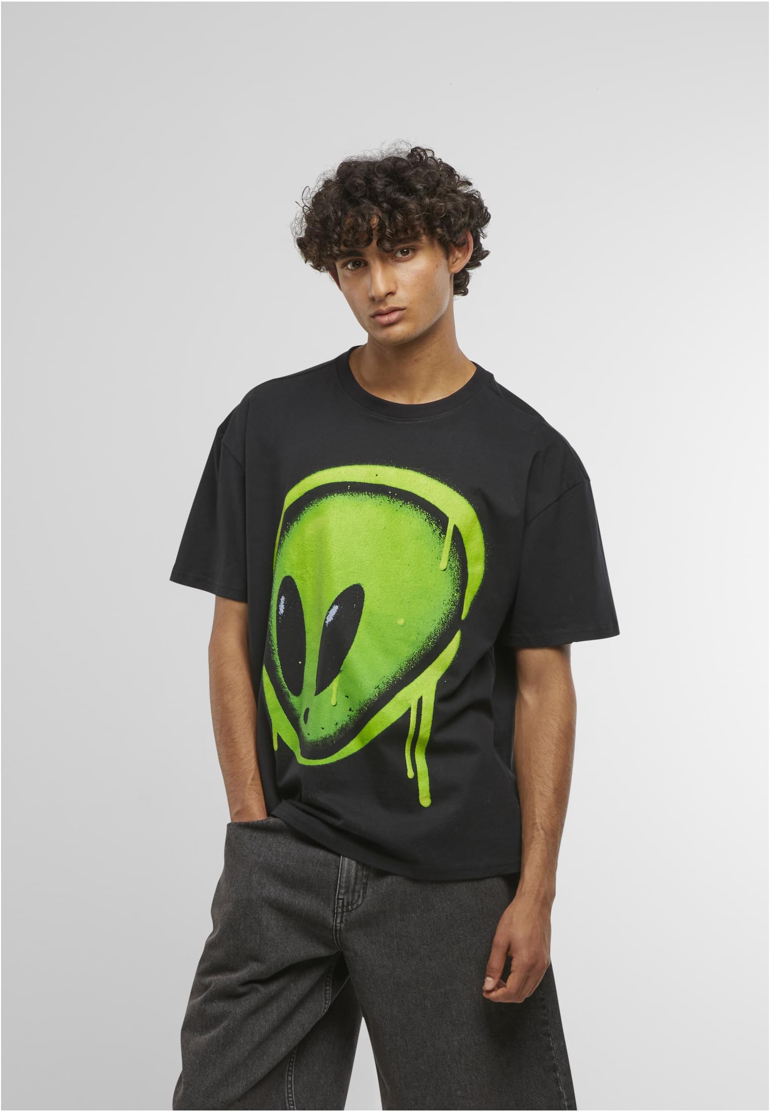 Dripping Alien Head Oversize Tee - HIROSTAMPE