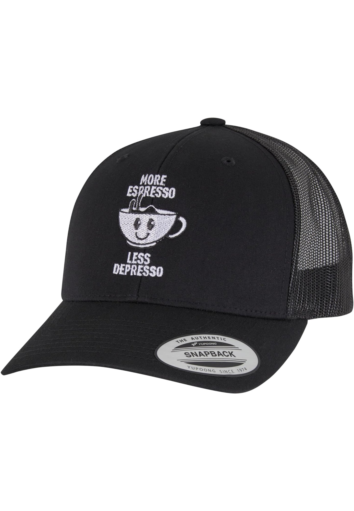 More Espresso Less Depresso Retro Trucker
