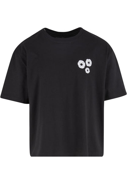 Bold Flowers Cropped Oversize Tee