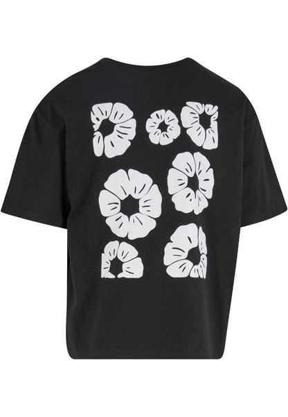 Bold Flowers Cropped Oversize Tee