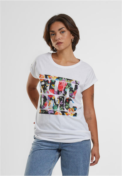 Ladies Run DMC Floral Extended Shoulder Tee