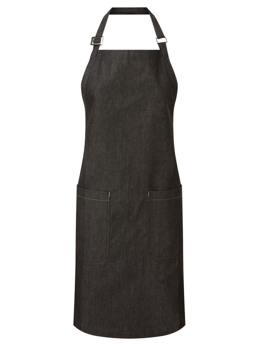 Organic Denim Fairtrade Bib Apron Premier Black Denim