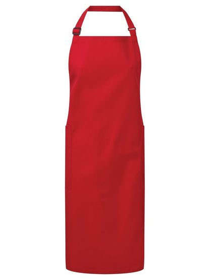 Recycled and Organic Fairtrade Bib Apron Premier Red