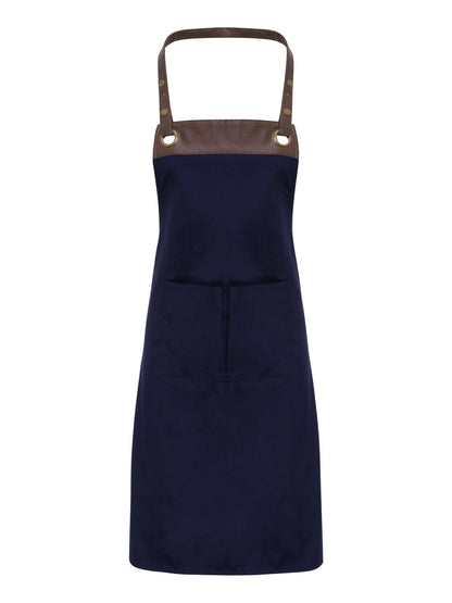 Espresso Bib Apron Premier Navy/Brown