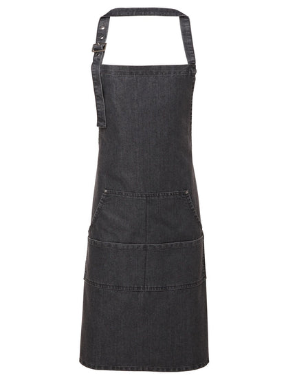 Jeans Stitch Denim Bib Apron Premier Black Denim