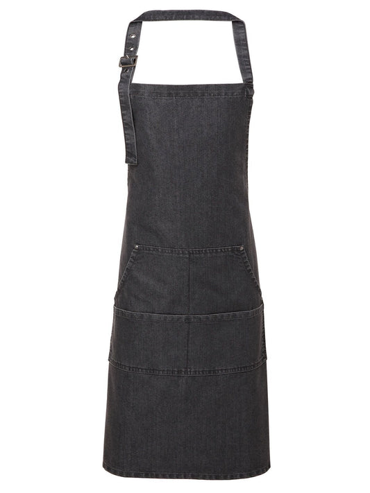 Jeans Stitch Denim Bib Apron Premier Black Denim