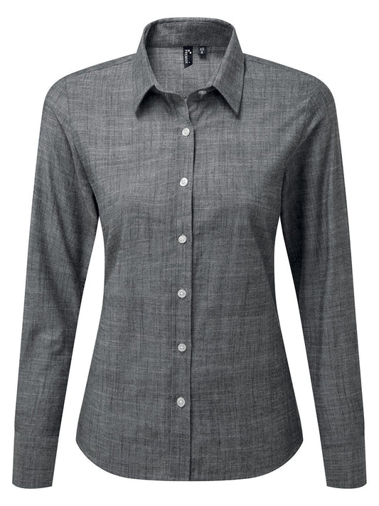 Women's Cotton Slub Chambray Long Sleeve Shirt