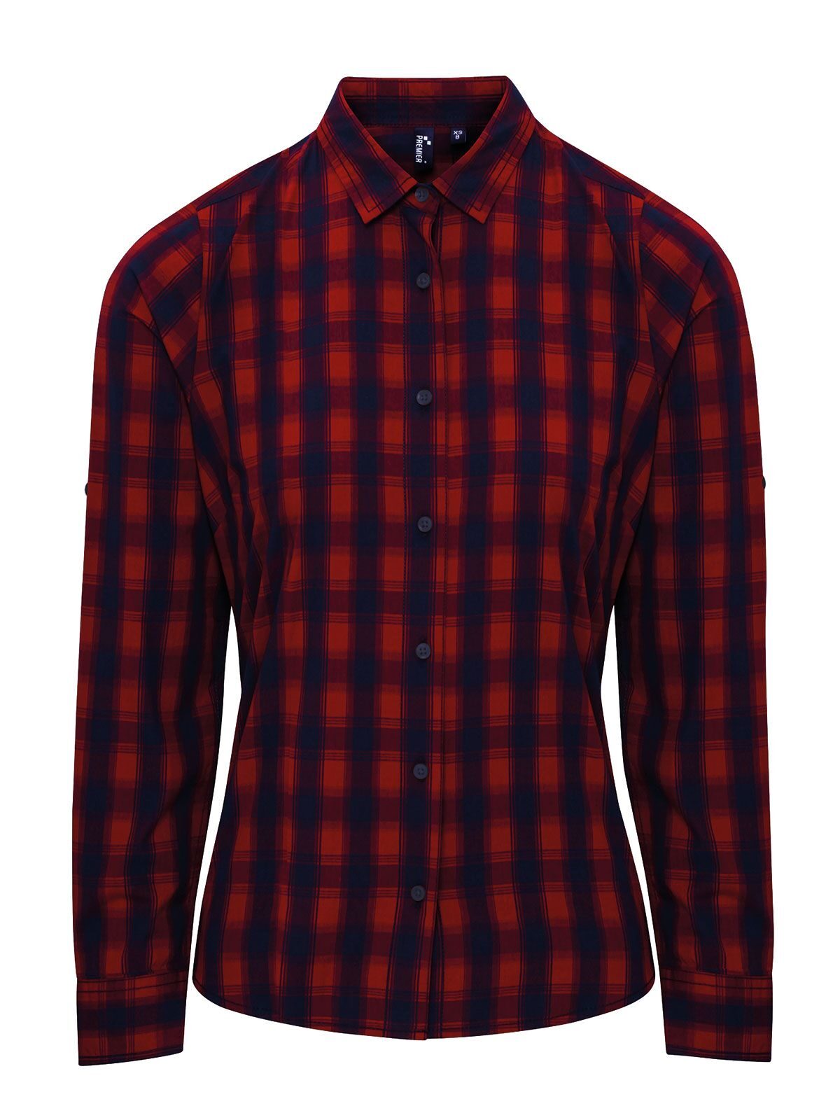 Ladies' LSL 'Mulligan' Check Cotton Bar Shirt     t Premier Red/Navy