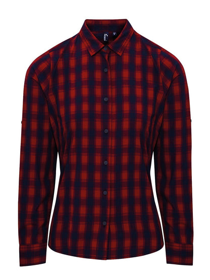 Ladies' LSL 'Mulligan' Check Cotton Bar Shirt     t Premier Red/Navy