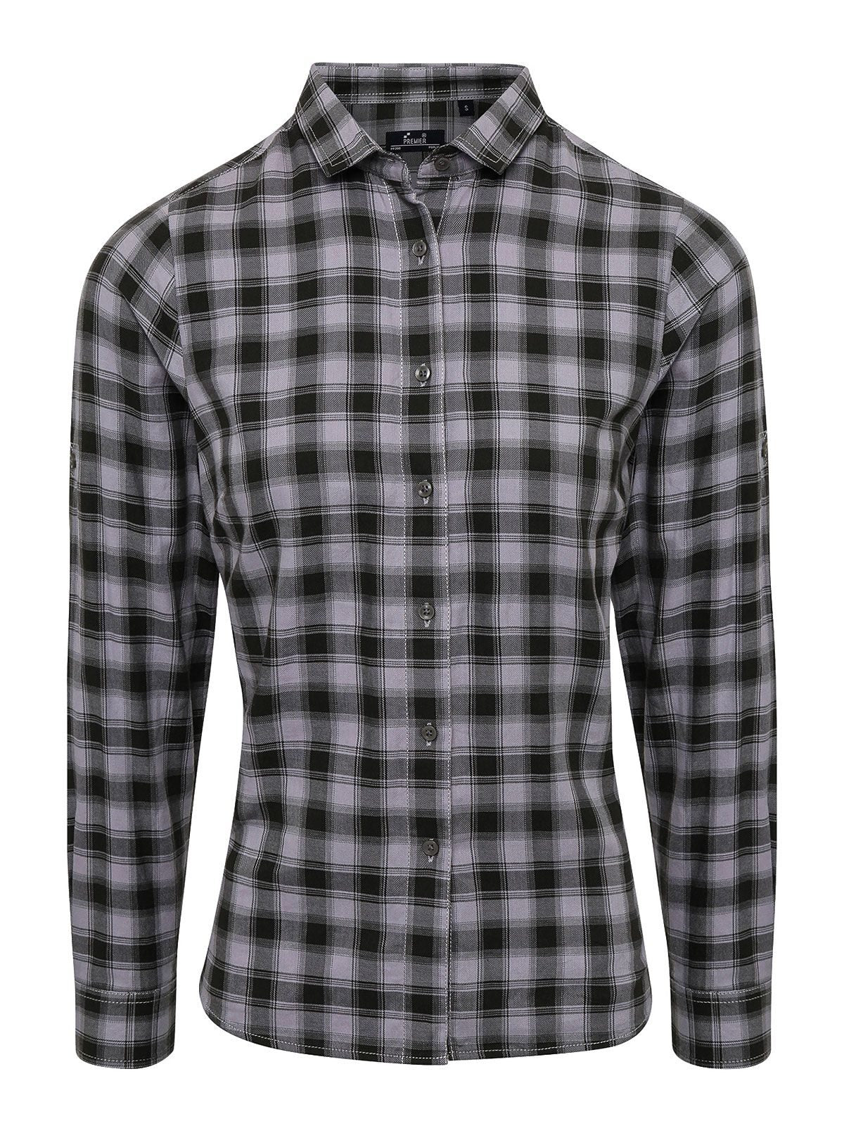 Ladies' LSL 'Mulligan' Check Cotton Bar Shirt     t Premier Steel/Black