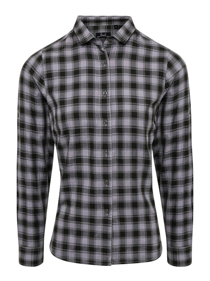 Ladies' LSL 'Mulligan' Check Cotton Bar Shirt     t Premier Steel/Black