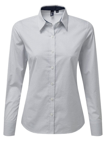 Women's Denim-Pindot Long Sleeve Shirt Premier Dots
