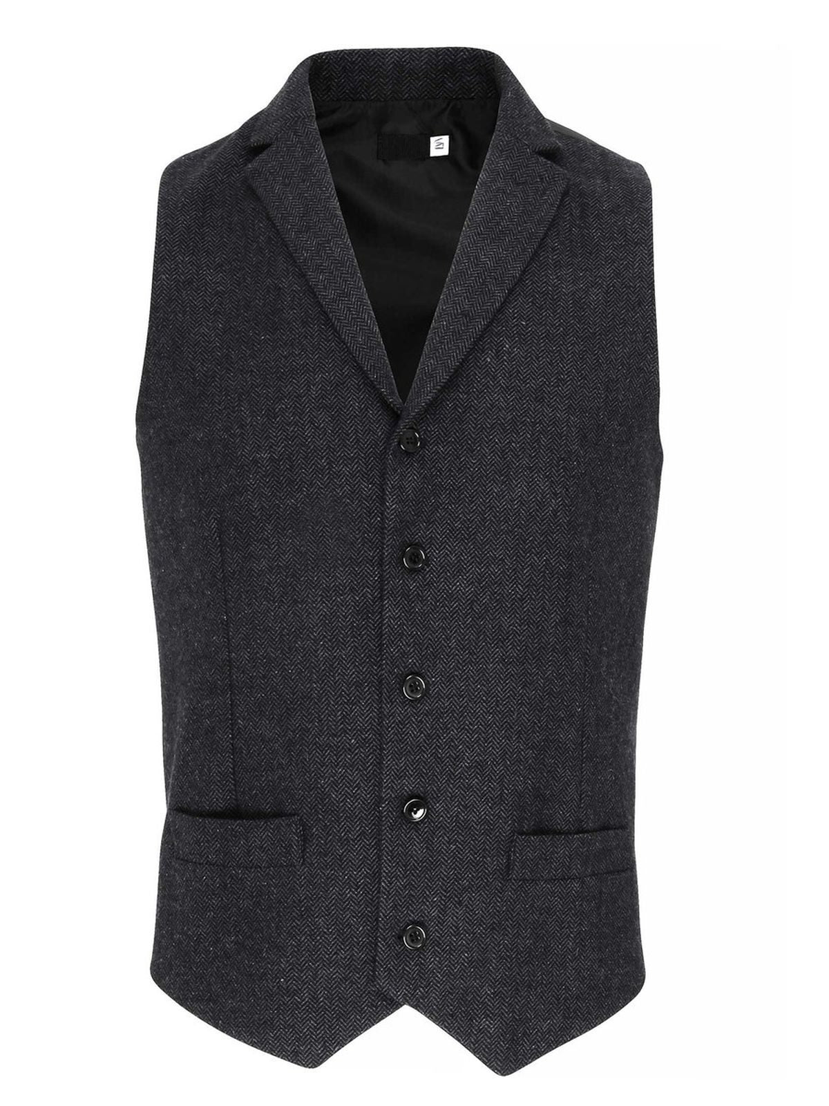 Men's Herringbone Waistcoat Premier Charcoal