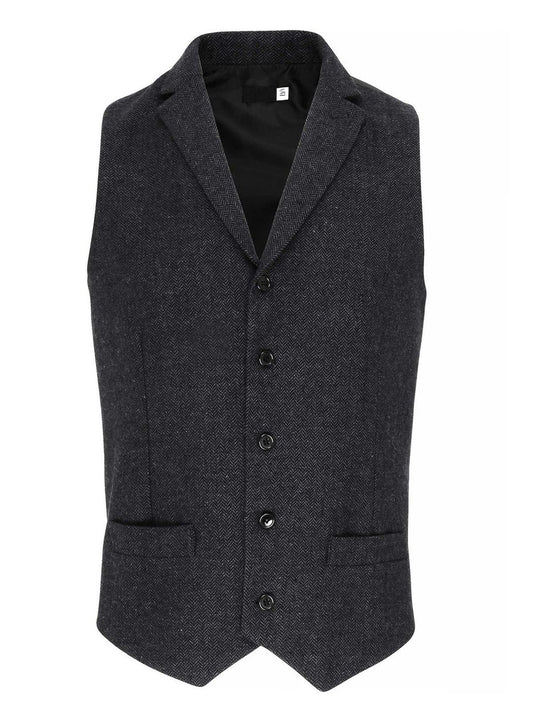 Men's Herringbone Waistcoat Premier Charcoal