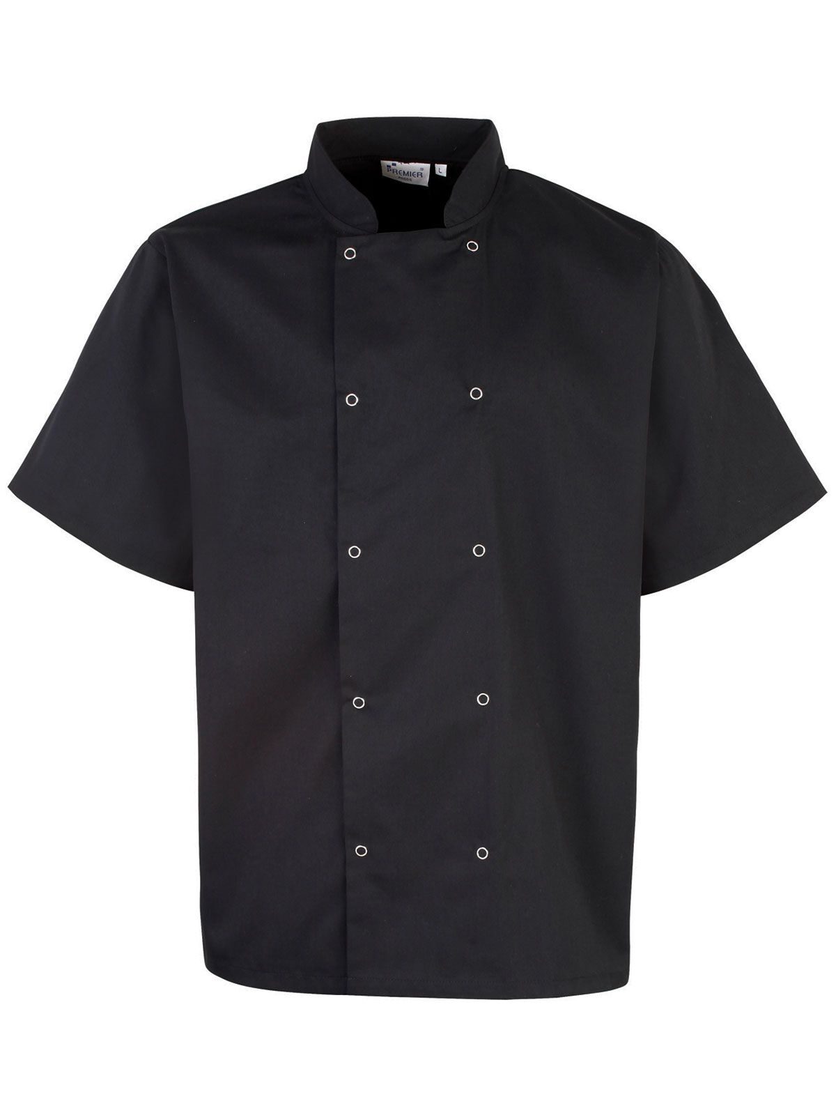 Studded Front Shorts Sleeve Chef's Jacket Premier Black