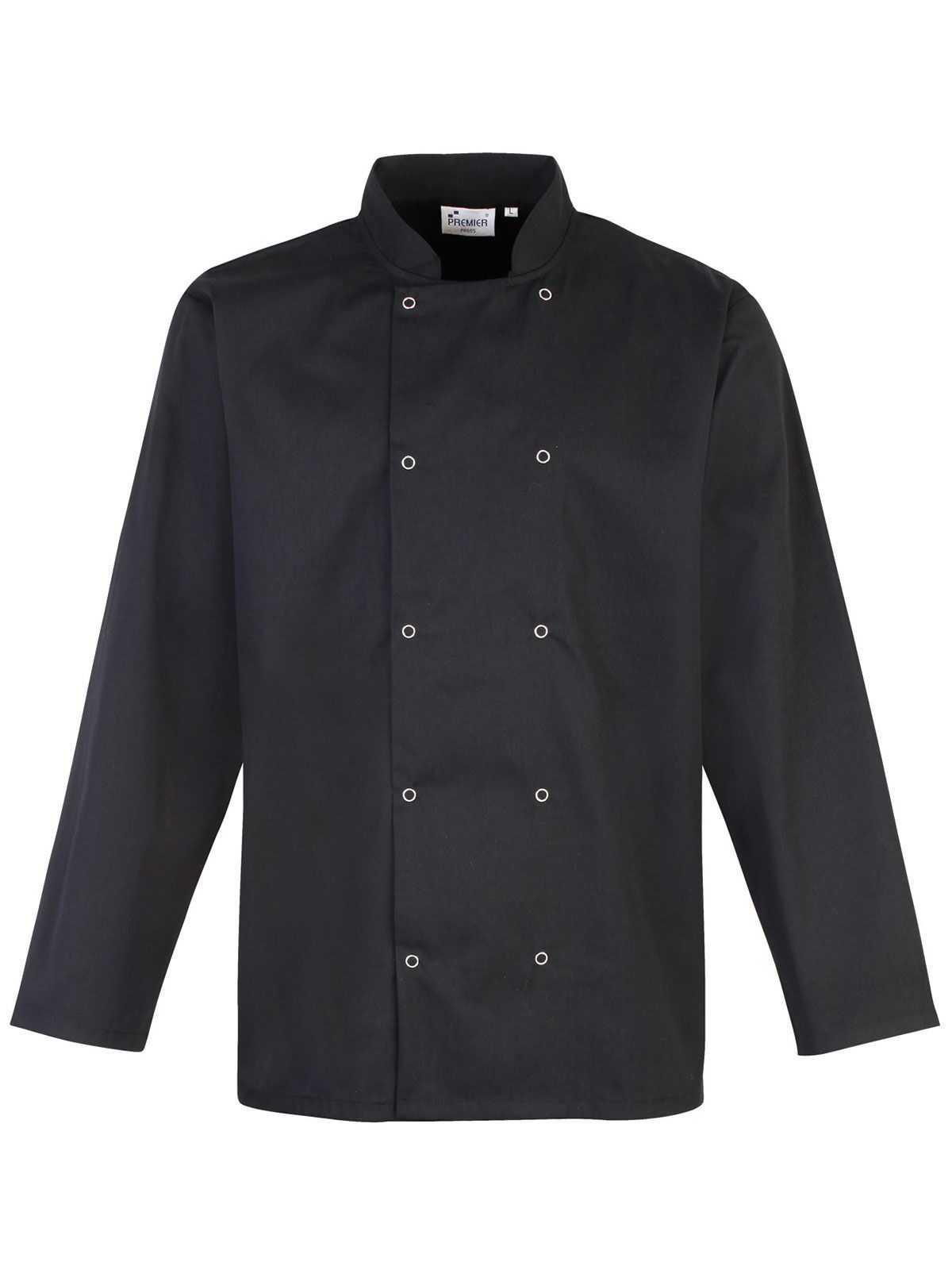 Long Sleeve Press Stud Chef''s Jacket Premier Black