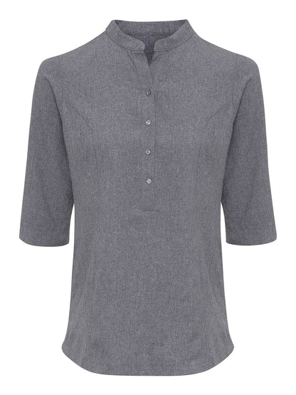Verbena Linen Look Button Up Beauty Tunic Premier Grey Heather