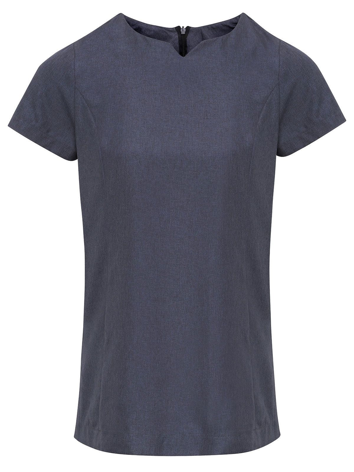 Viola Linen Look Cut Neck Beauty Tunic Premier Black Heather
