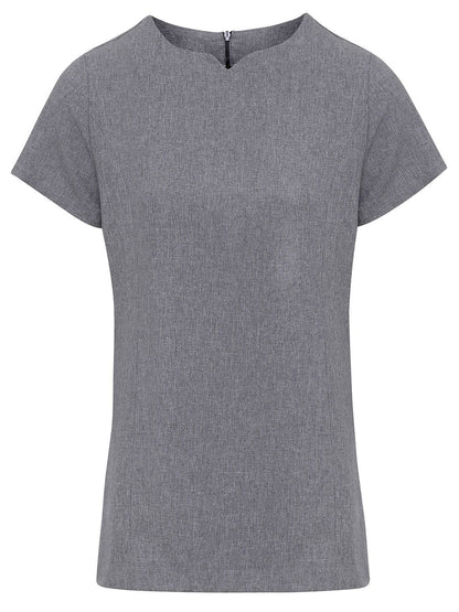 Viola Linen Look Cut Neck Beauty Tunic Premier Grey Heather
