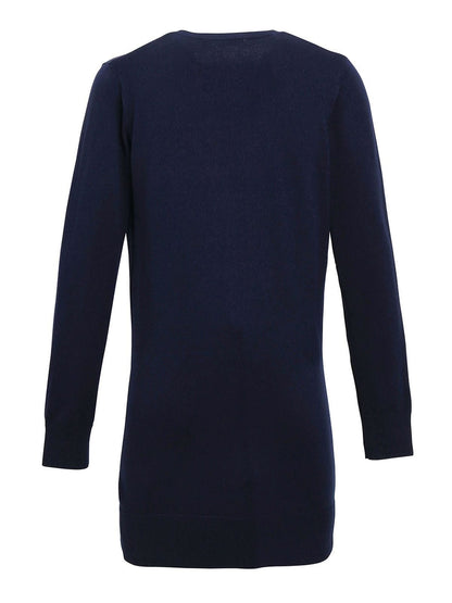 Ladies' Log Length Knitted Cardigan Premier Navy
