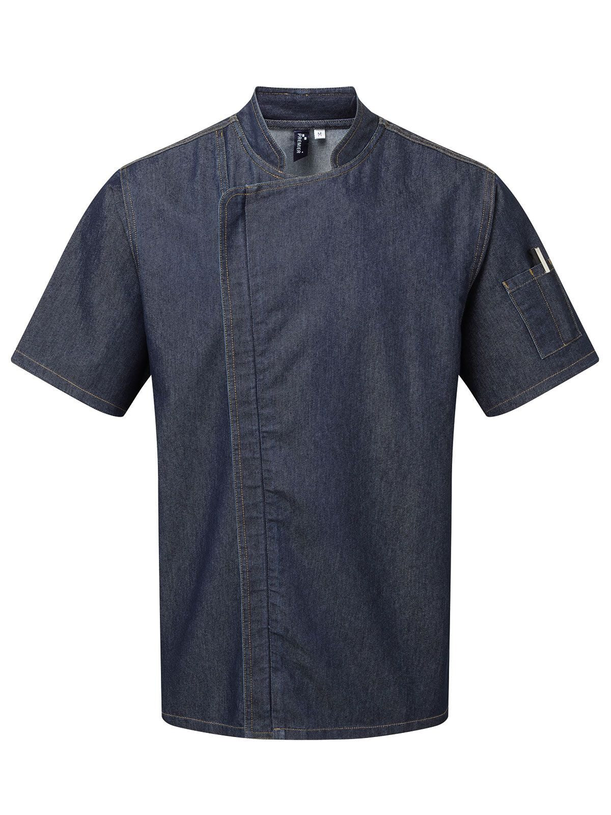 Chef's Zip-Close Short Sleeve Jacket Premier Indigo Denim