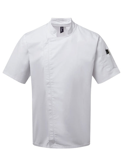 Chef's Zip-Close Short Sleeve Jacket Premier White