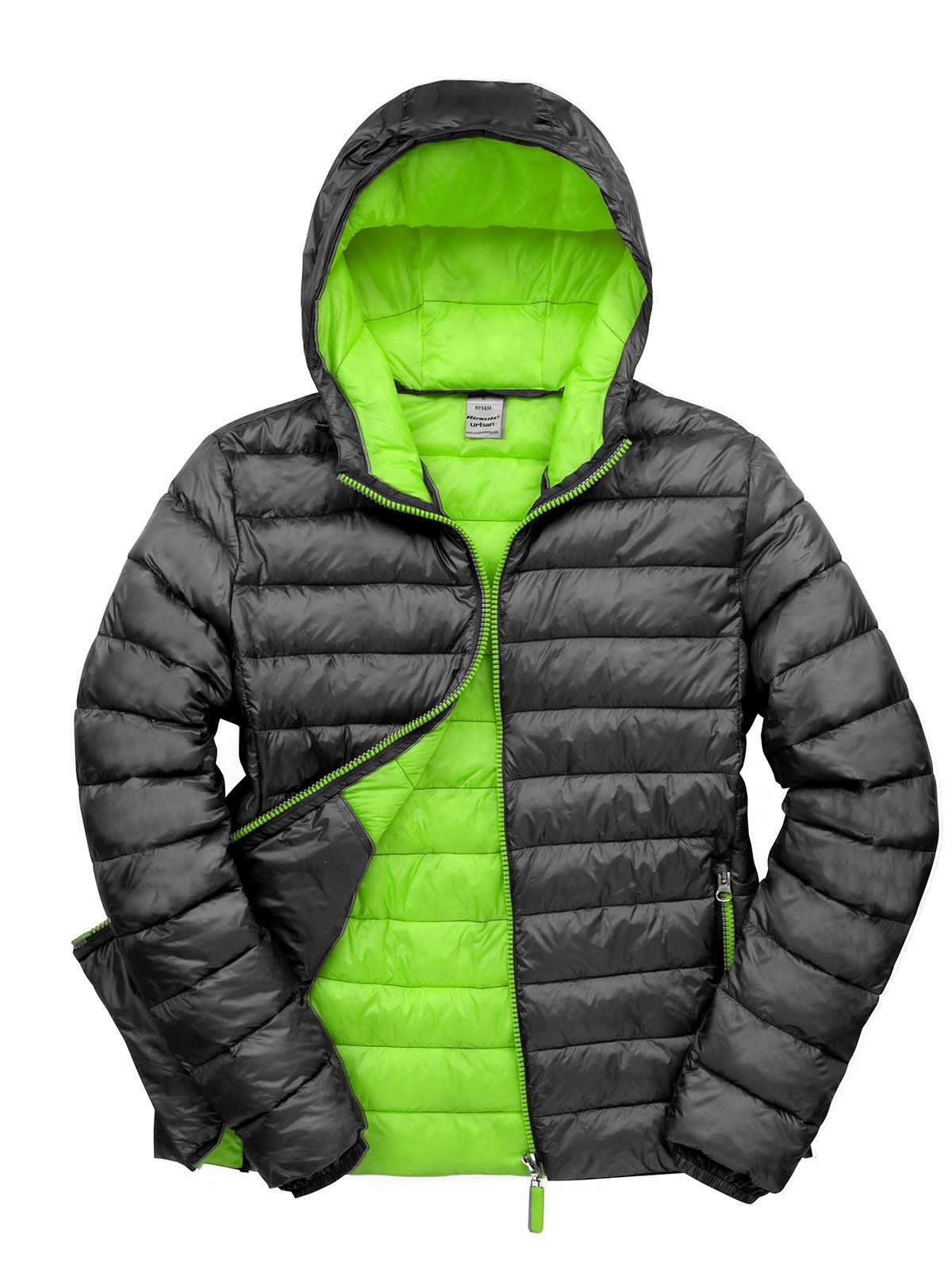 Mens Snow Bird Hooded Jacket Result Black/Lime