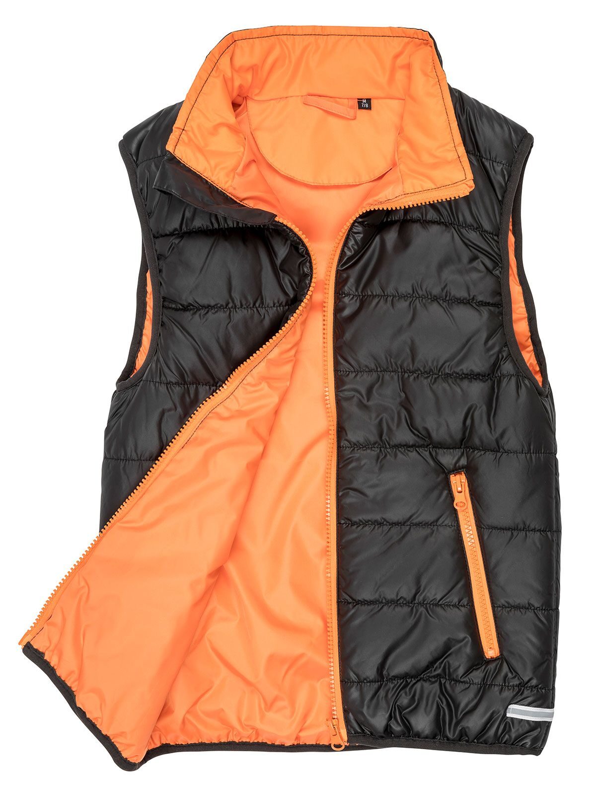 Junior Padded Bodywarmer Result Black/Orange