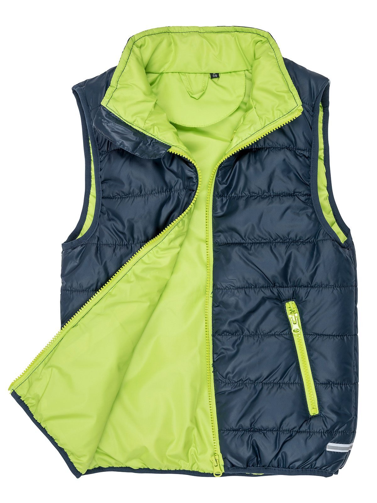 Junior Padded Bodywarmer Result Navy/Lime