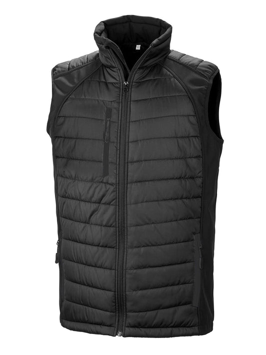 Black Compass Padded Softshell Gilet Result Black/Black