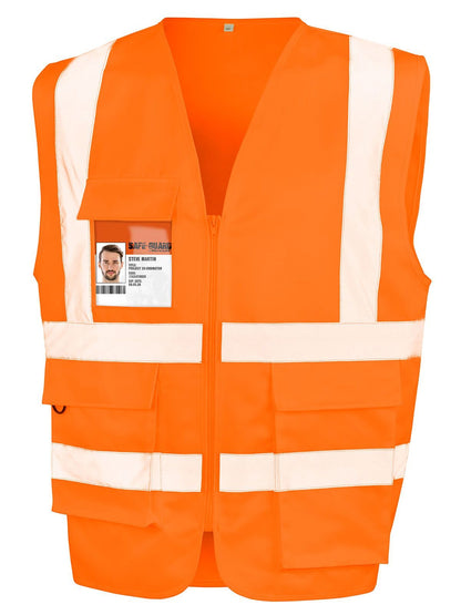 Heavy Duty Polycotton Security Vest Result Fluo Orange