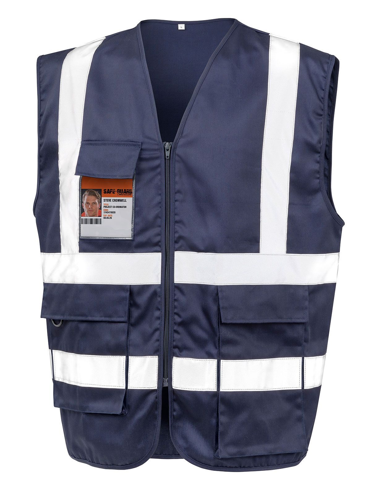 Heavy Duty Polycotton Security Vest Result Navy