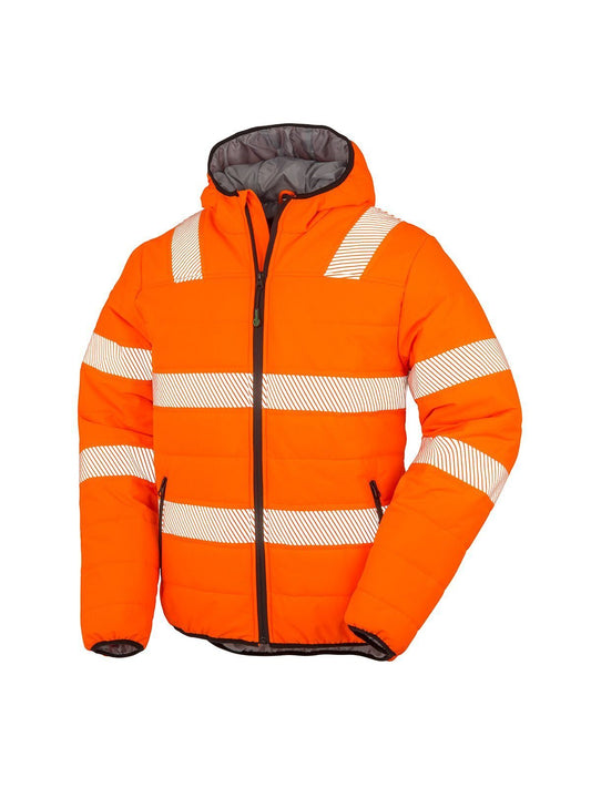 Recycled Ripstop Padded Safety Jacket Result Fluo Orange