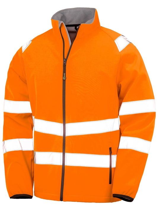 Recycled printable safety softshell Result Fluo Orange