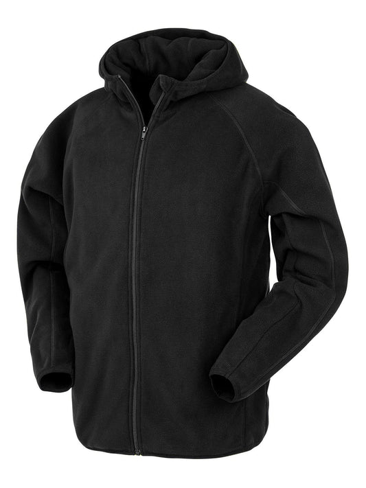 Hooded Recycled Microfleece Jacket Result Black