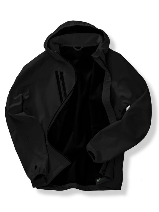 3-layer recycled printable casual hooded softshell Result Black/Black