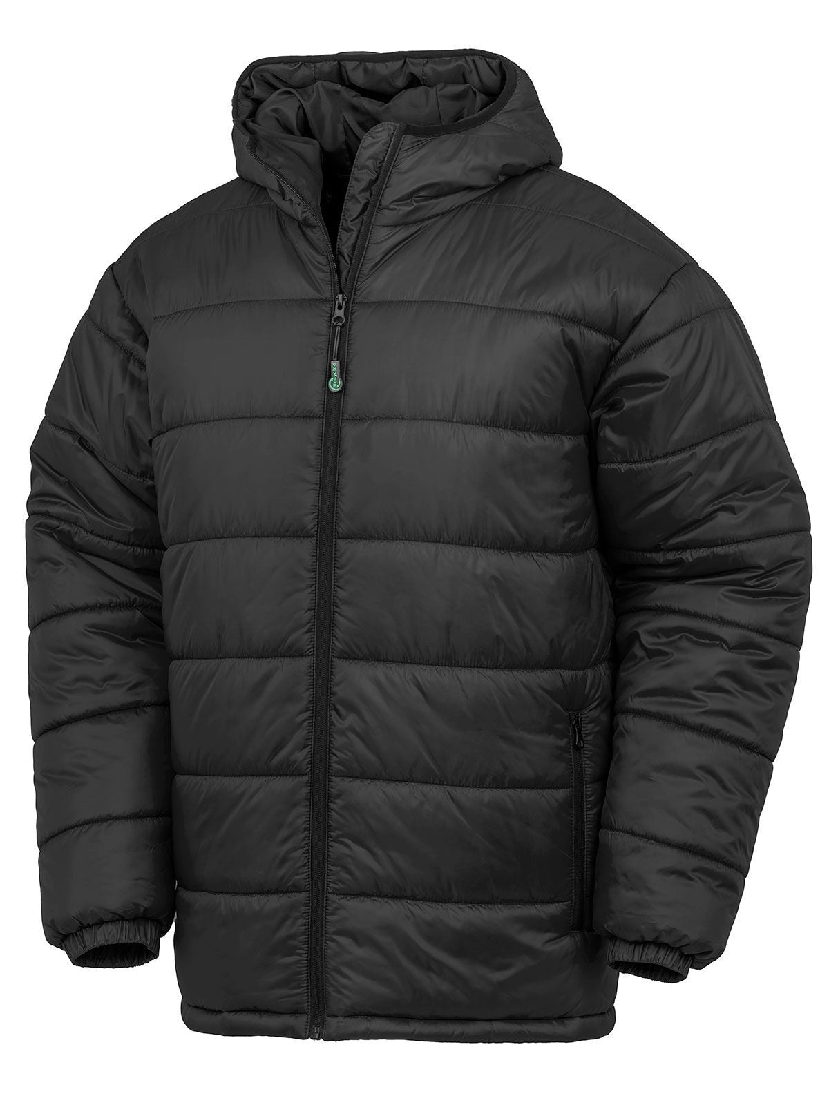 Recycled hooded padded parka Result Black