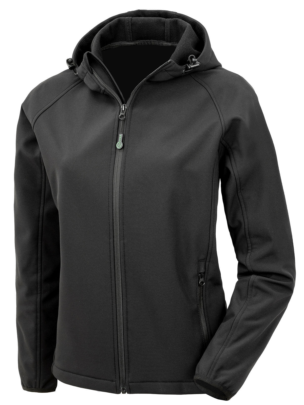 Recycled 3-layer printable womens hooded softshell Result Black