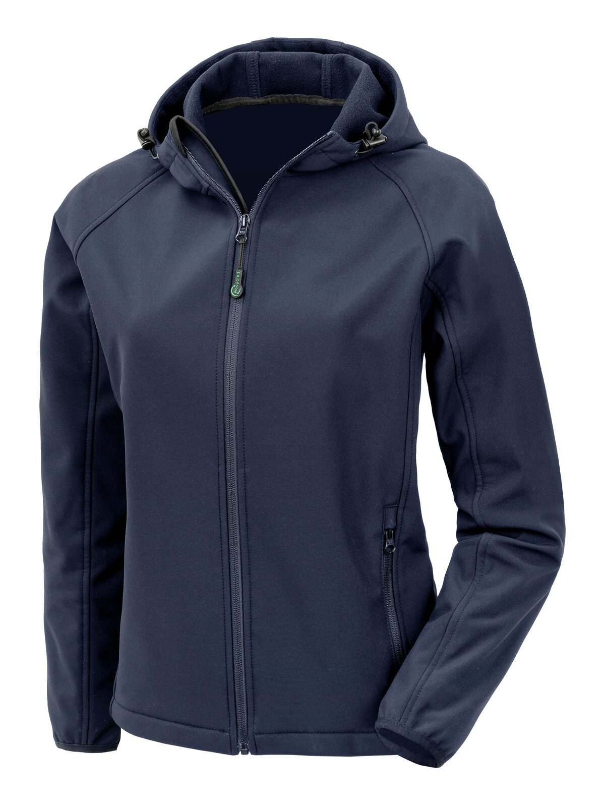 Recycled 3-layer printable womens hooded softshell Result Navy
