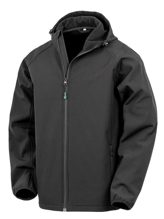 Recycled printable 3-layer hooded softshell Result Black