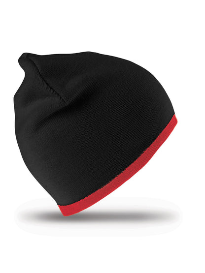 SOFT FEEL REVERSIBLE CUFFLESS BEANIE Result Black/Red