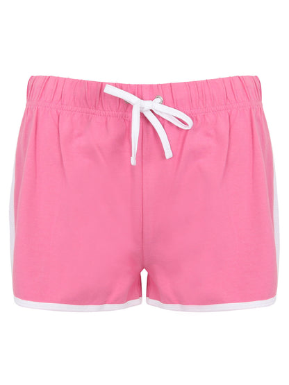 Ladies Retro Shorts SF Clothing Bright Pink/White