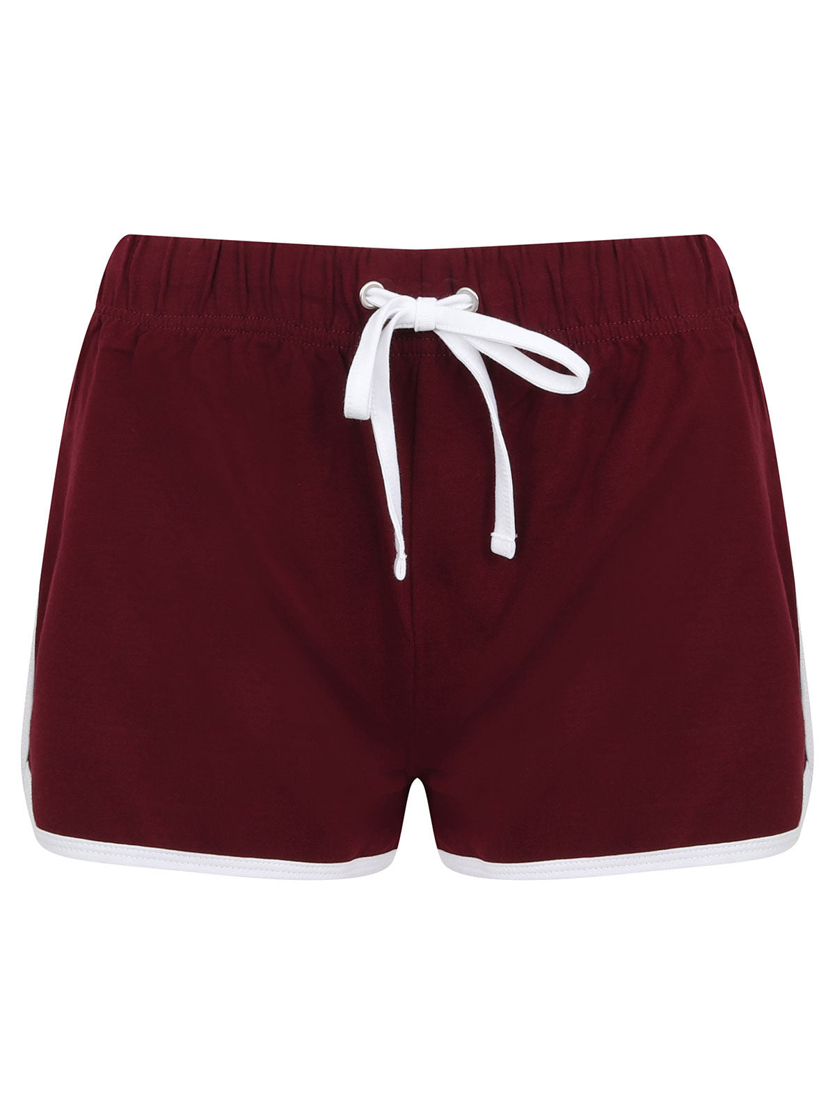 Ladies Retro Shorts SF Clothing Burgundy/White