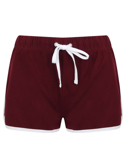 Ladies Retro Shorts SF Clothing Burgundy/White