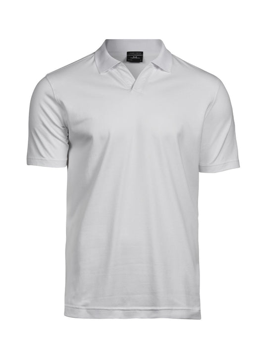 Luxury Stretch V-Neck Polo Tee Jays White