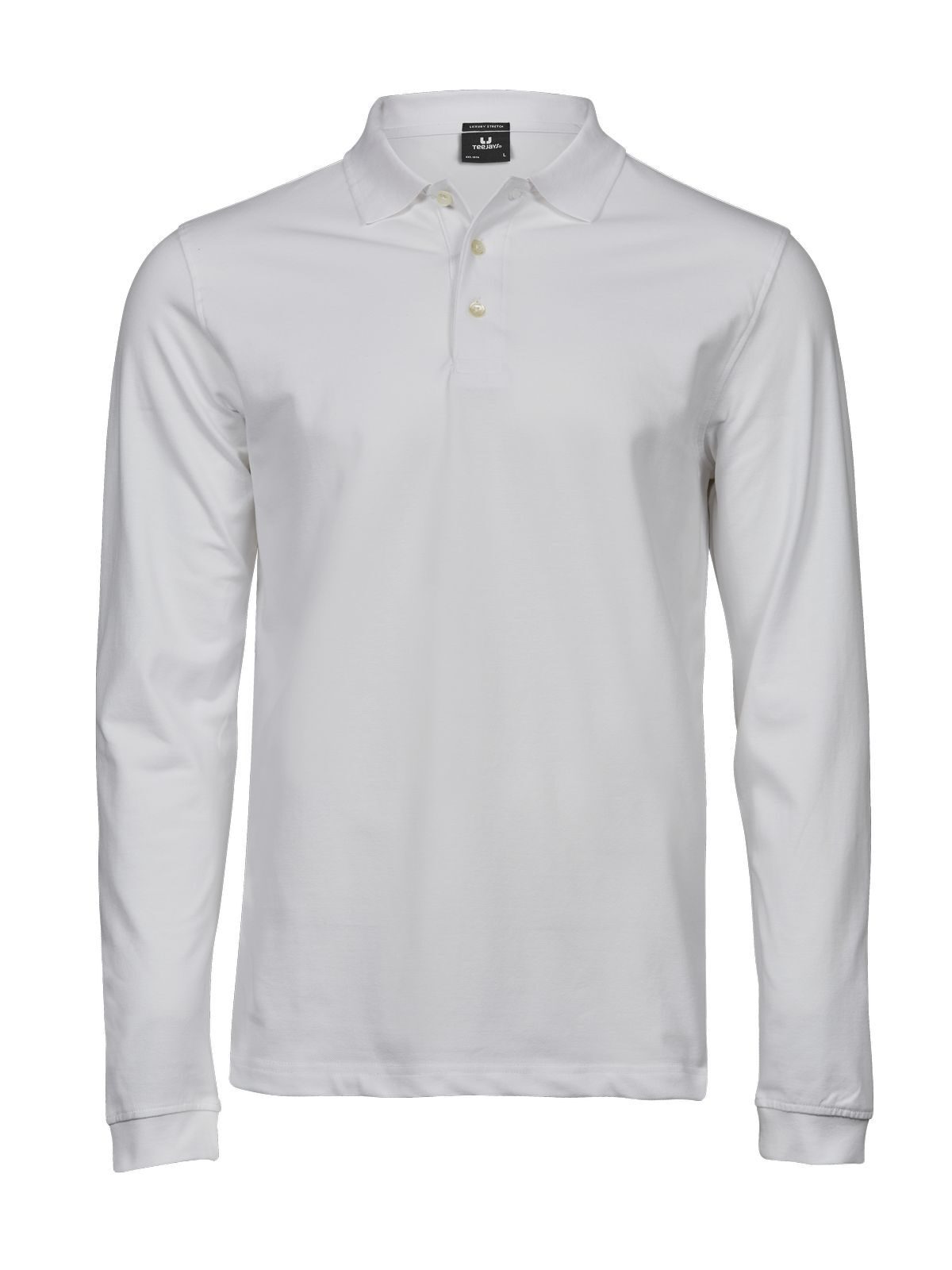 Luxury Stretch Long Sleeve Polo Tee Jays White