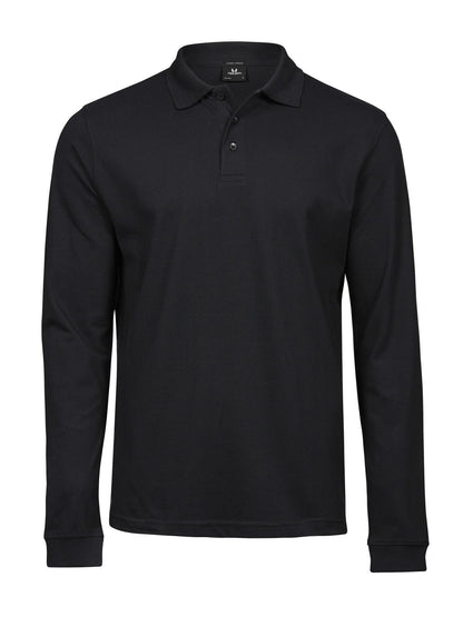 Luxury Stretch Long Sleeve Polo Tee Jays Black