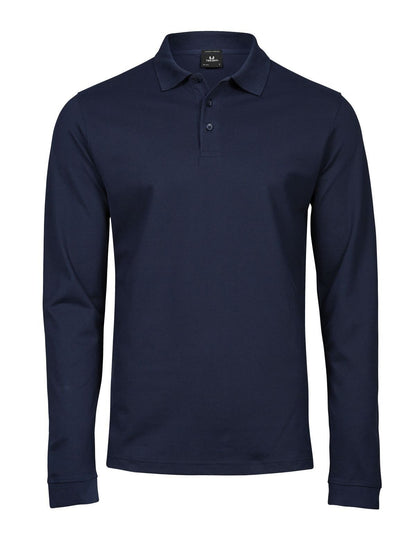 Luxury Stretch Long Sleeve Polo Tee Jays Navy