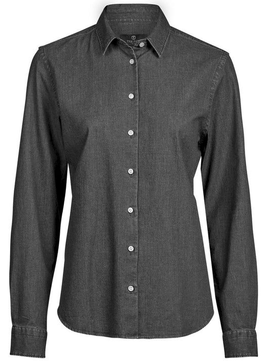 Women's denim shirt Tee Jays Black Denim