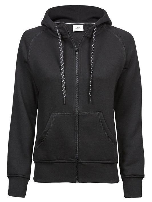 Women's Fashion Full Zip Hood Tee Jays Black